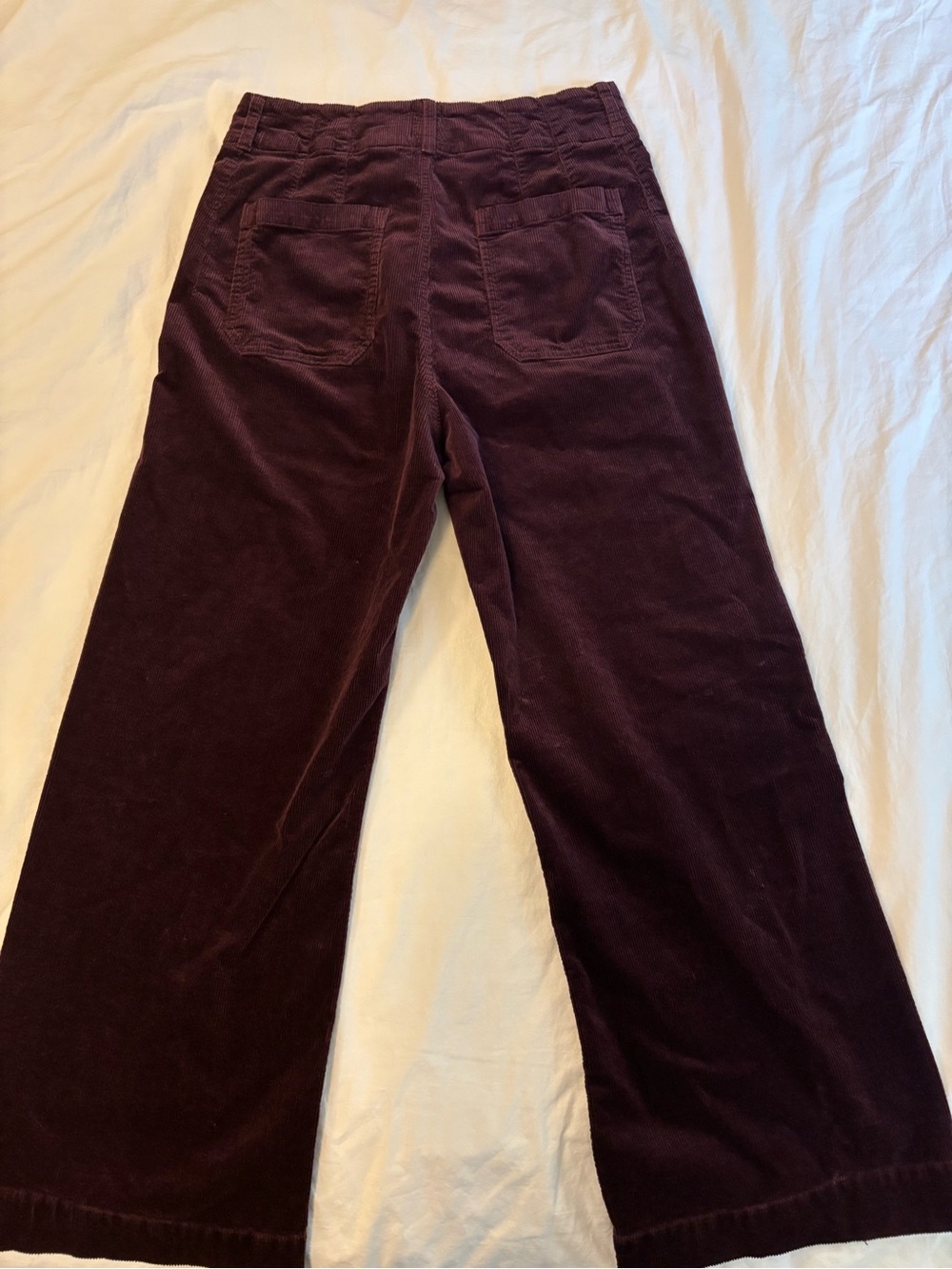 Maeve Wide-Leg Corduroy Pants in Deep Plum - Picture 2 of 7